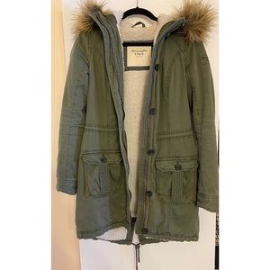 olive green winter coat